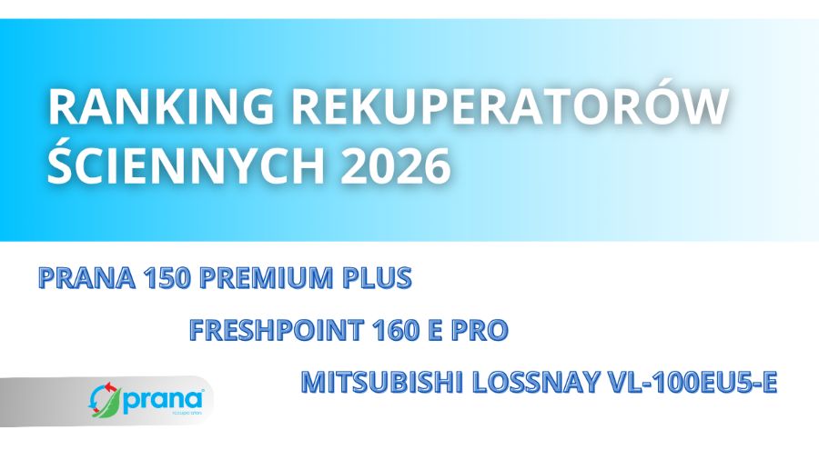 Ranking rekuperatorów ściennych 2026 PRANA, Freshpoint i Mitsubishi