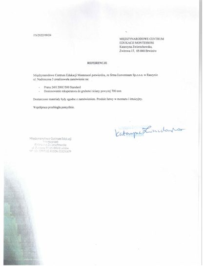 Referencje — placówka Montessori