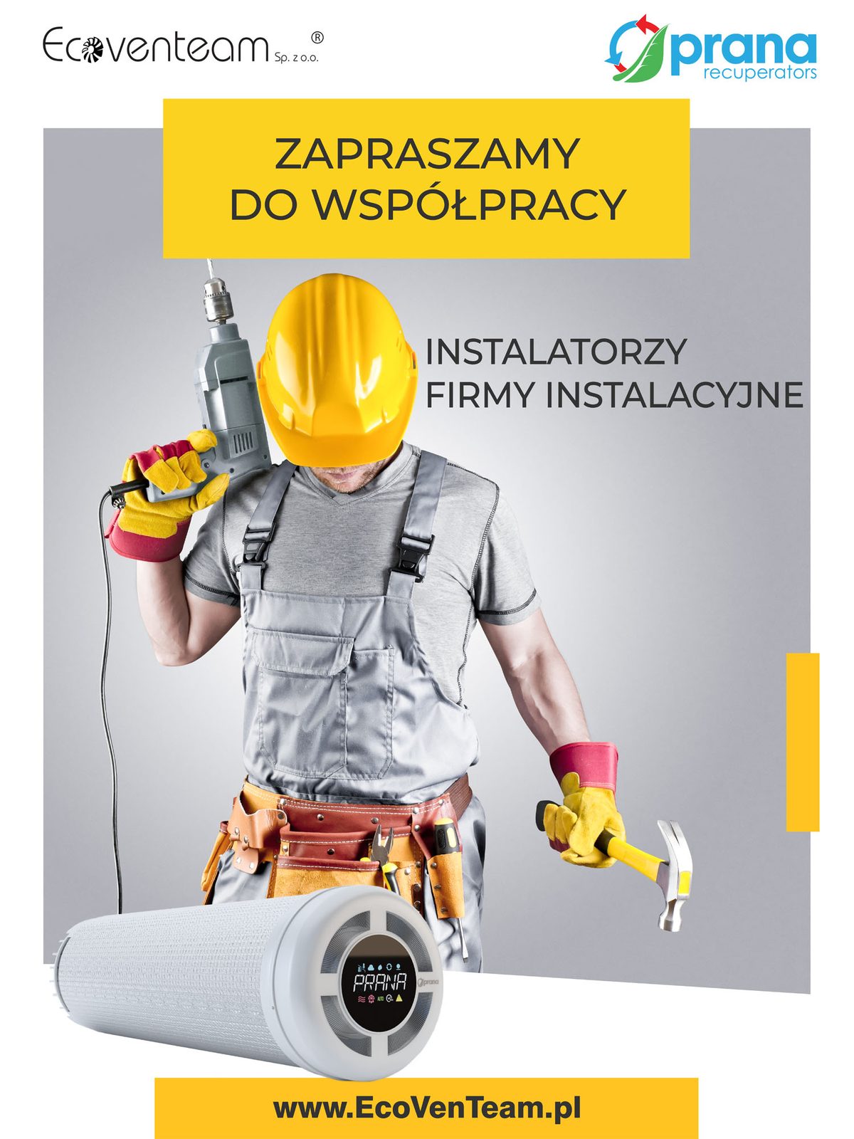 Zaproszenie do współpracy dla instalatorów i firm instalacyjnych PRANA